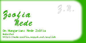 zsofia mede business card
